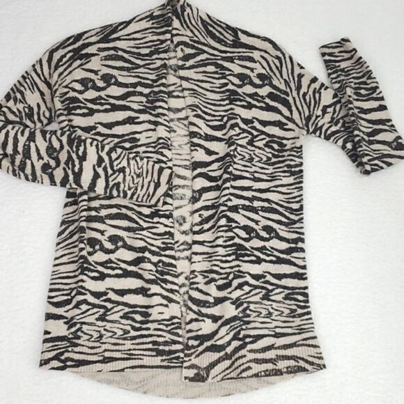 H&M Zebra Print Light Open Cardigan Size XS - Picture 1 of 16